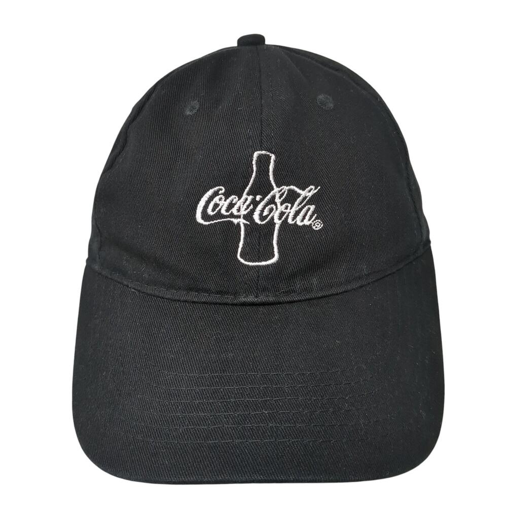 Coca-Cola Slideback Baseball Cap Black OS Adjustable Embroidered Apollo USA